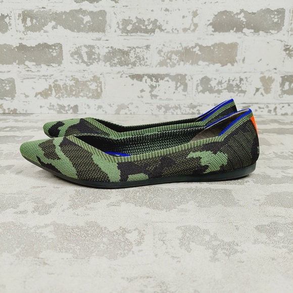 Rothy's Shoes - NEW Rothy’s The Point Olive Camo Slip On Ballet Flat Shoes E879